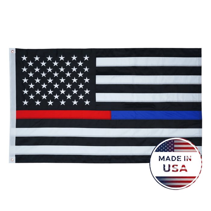 Thin Red and Blue Line American Flag - 100% Made in USA