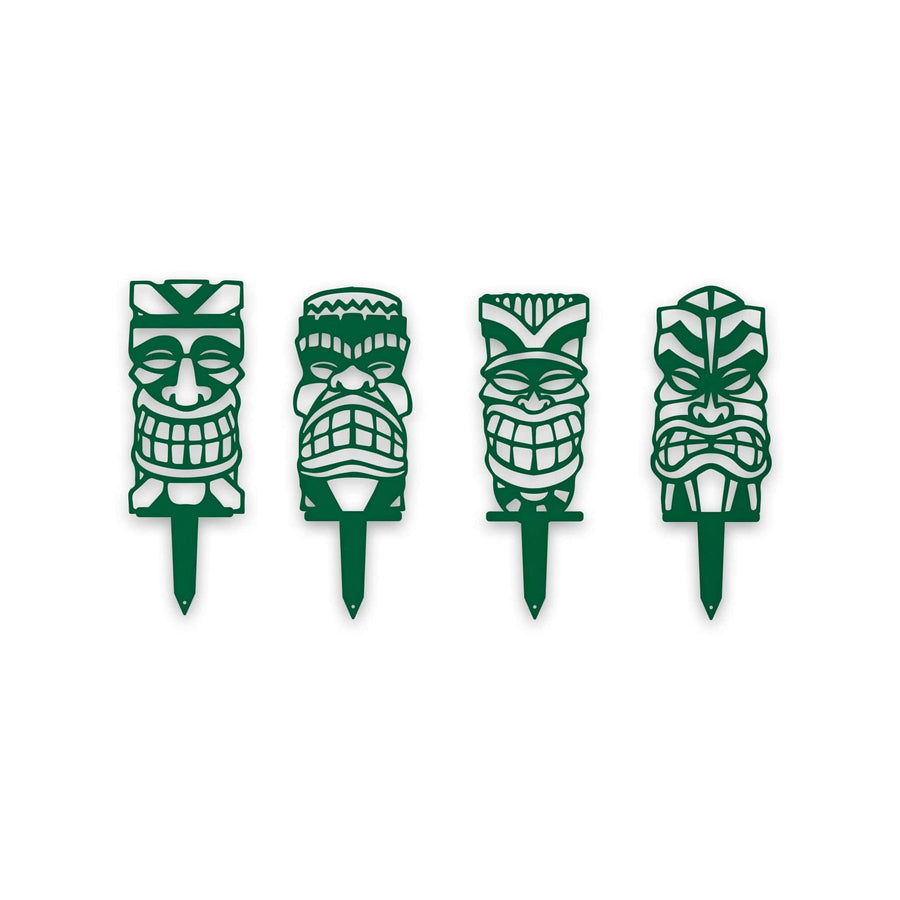 Tiki Yard or Garden Stake Set - 4 Metal Yard Signs