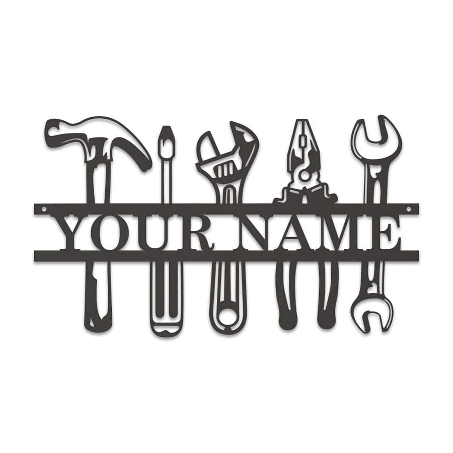 Tools Monogram - Metal Man Shed Decor