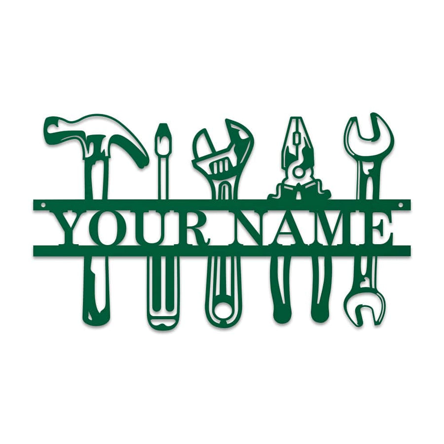 Tools Monogram - Metal Man Shed Decor