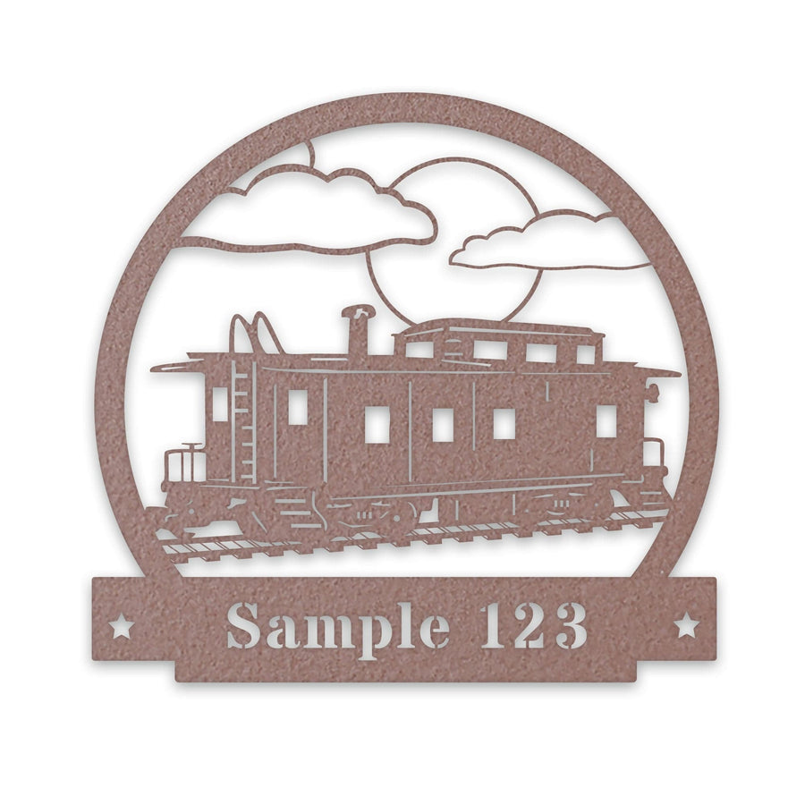 Train CABOOSE - Metal Wall Decor, Custom Metal Name Sign