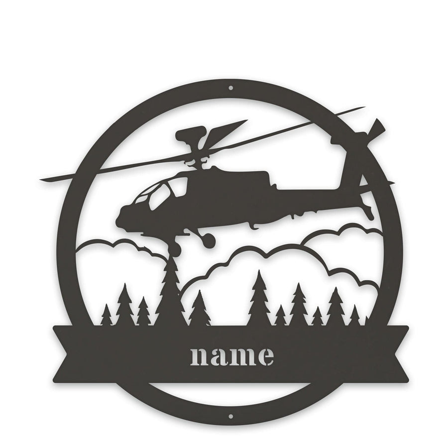 Transporation-APACHE Helicopter Personalized Metal Sign