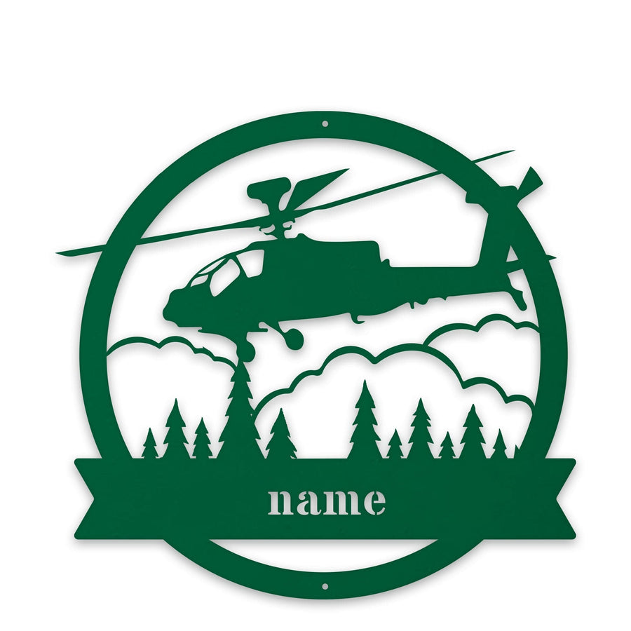 Transporation-APACHE Helicopter Personalized Metal Sign