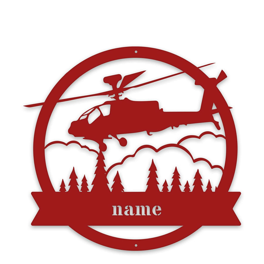 Transporation-APACHE Helicopter Personalized Metal Sign