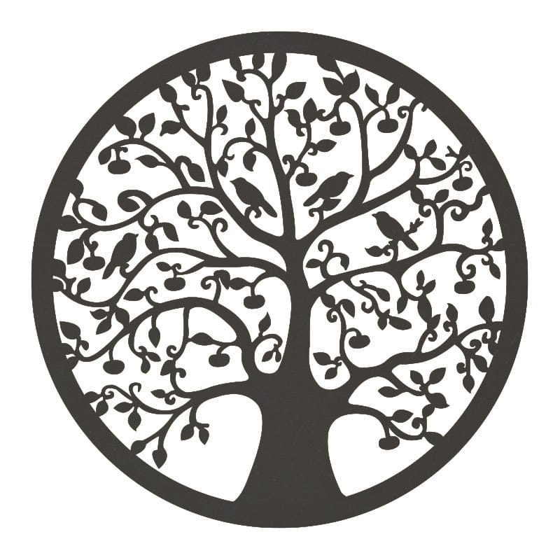 Tree of Life With Birds Metal Sign