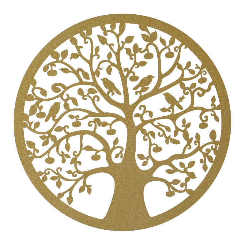 Tree of Life With Birds Metal Sign