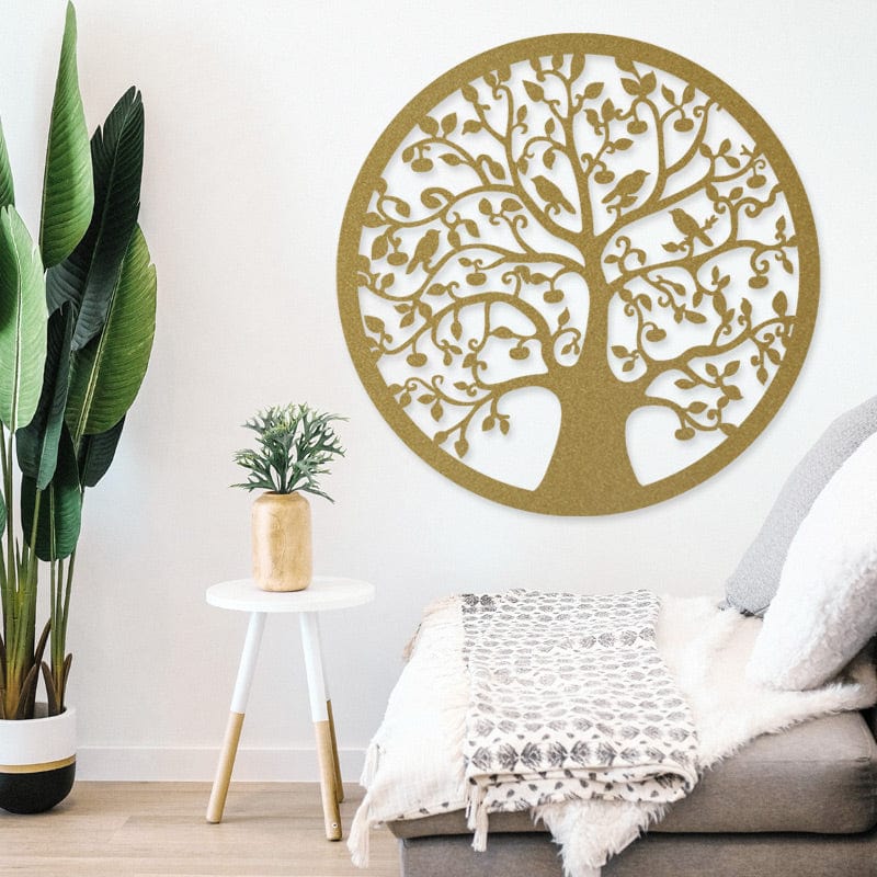 Tree of Life With Birds Metal Sign