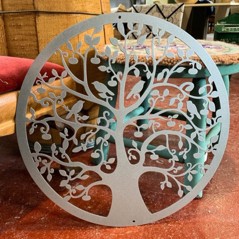 Tree of Life With Birds Metal Sign