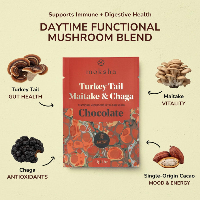 Daytime Immunity Mushroom Chocolates With Turkey Tail Maitake Chaga