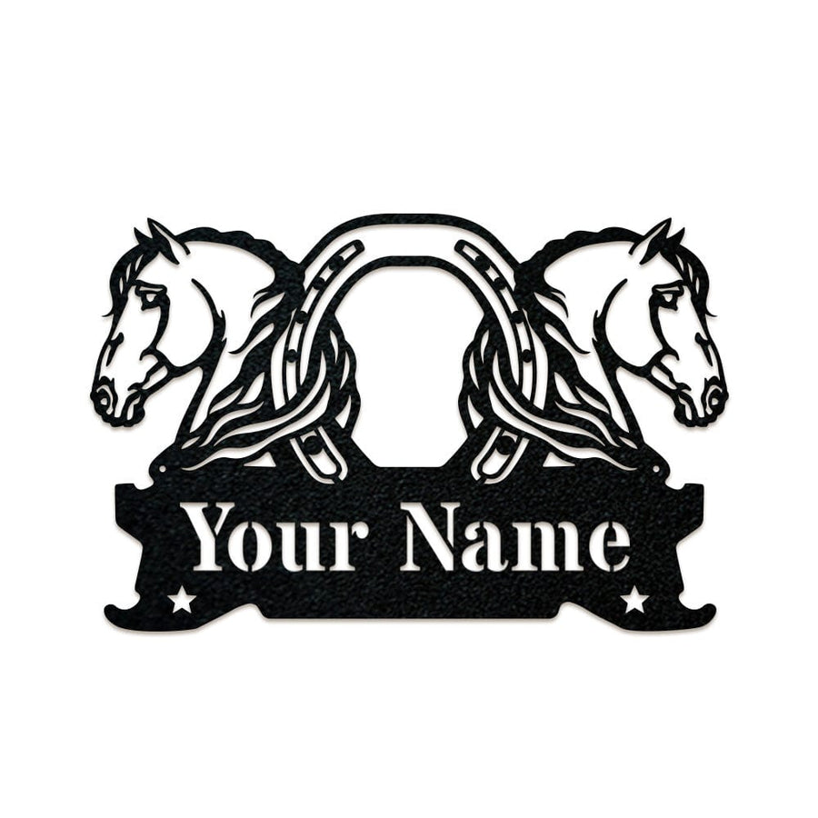 Twin Horses and Horseshoe Monogram