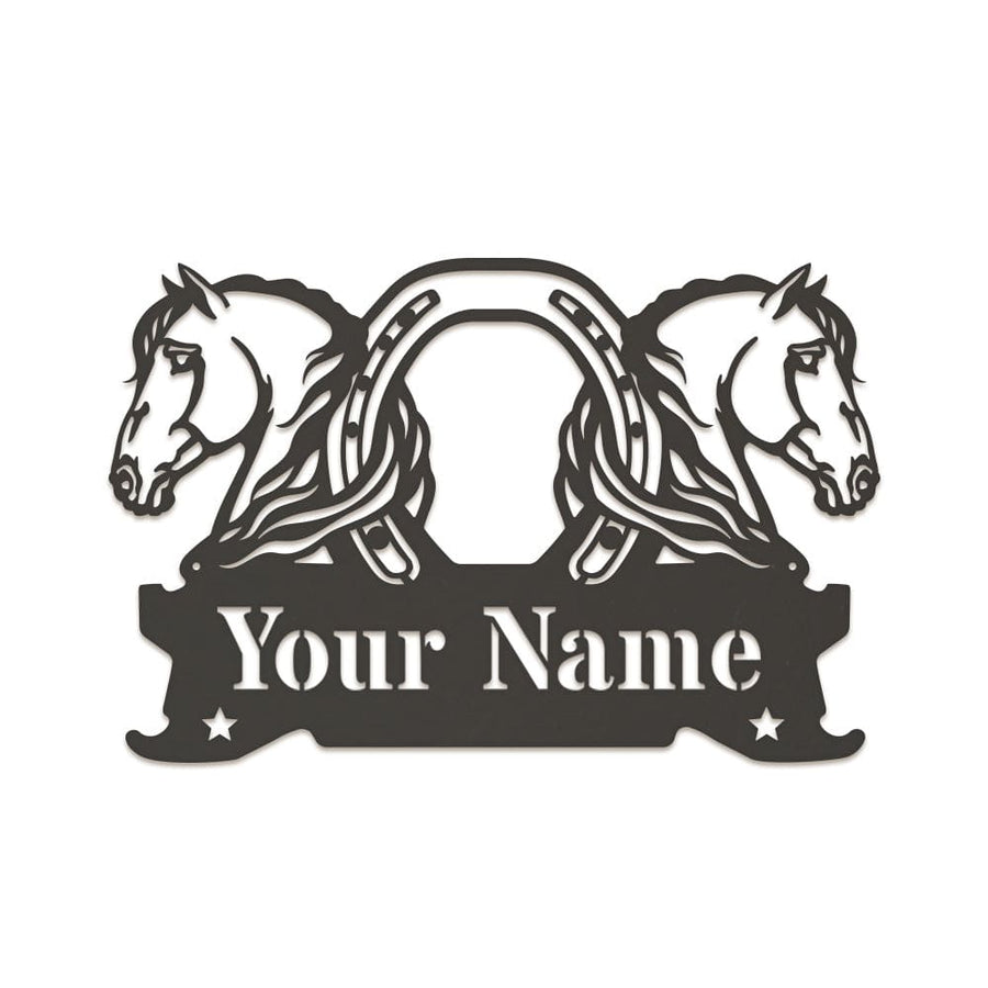 Twin Horses and Horseshoe Monogram