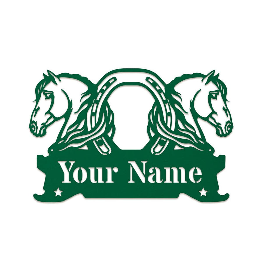 Twin Horses and Horseshoe Monogram