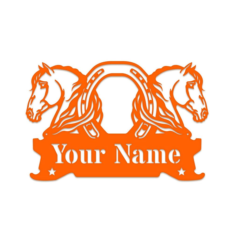 Twin Horses and Horseshoe Monogram
