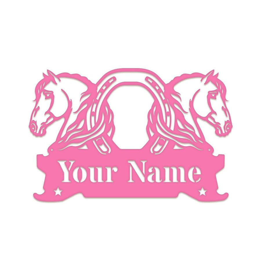 Twin Horses and Horseshoe Monogram