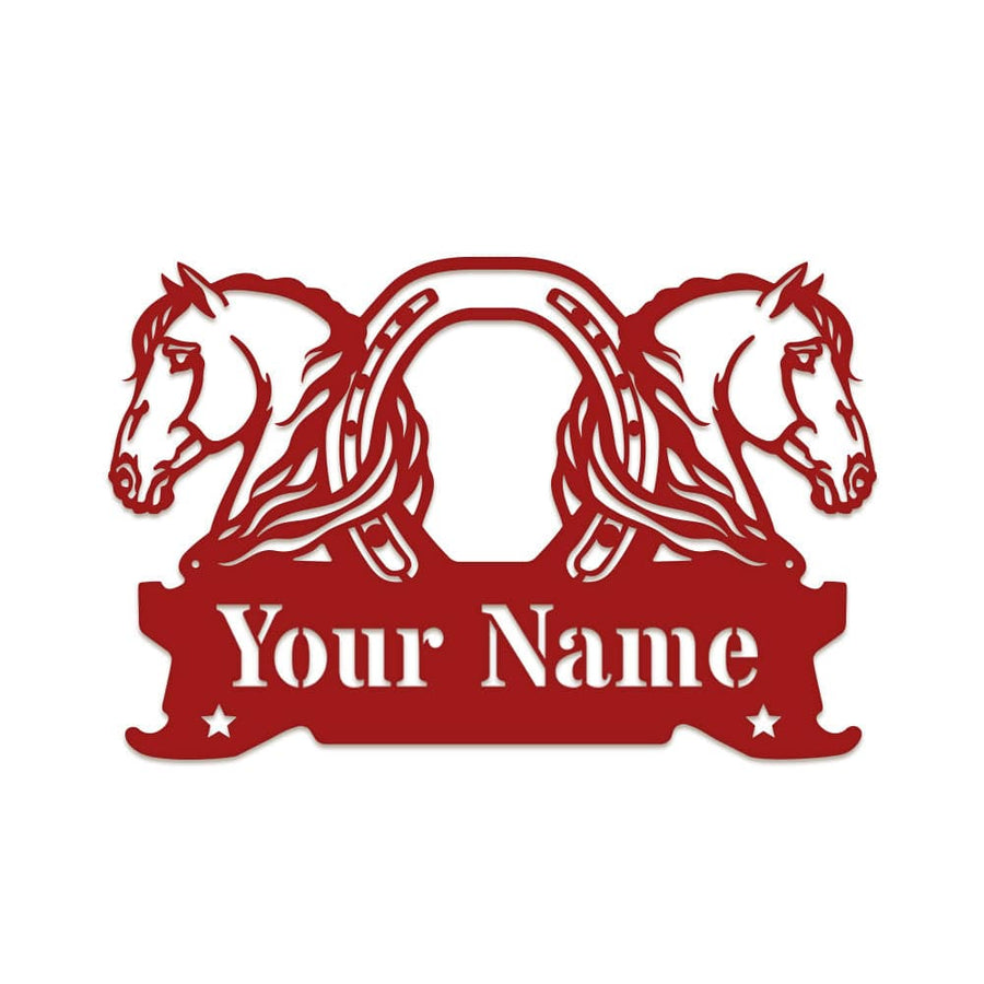 Twin Horses and Horseshoe Monogram