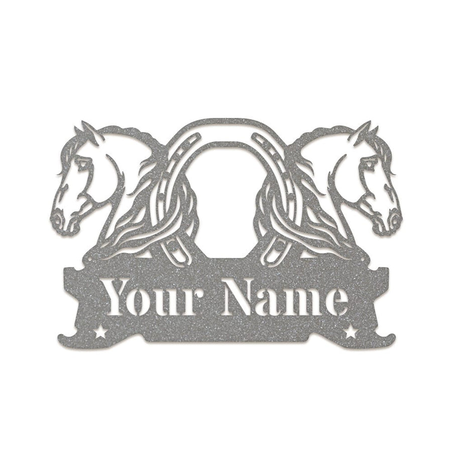Twin Horses and Horseshoe Monogram