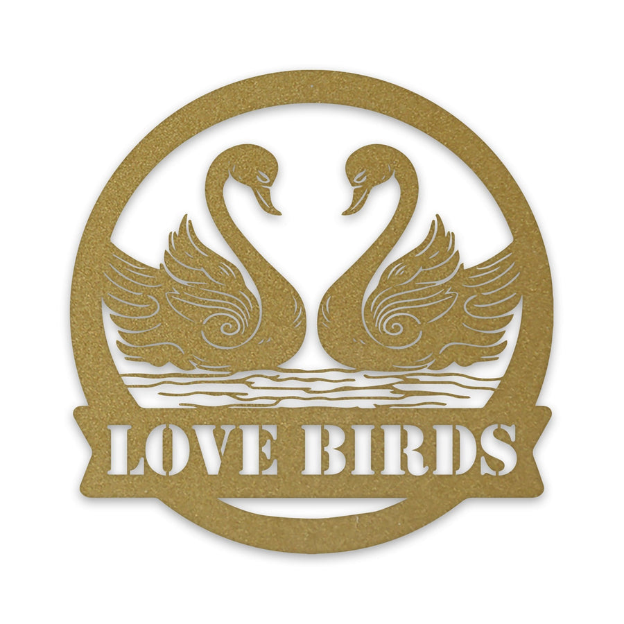 Twin Swans Metal Sign with Personalization