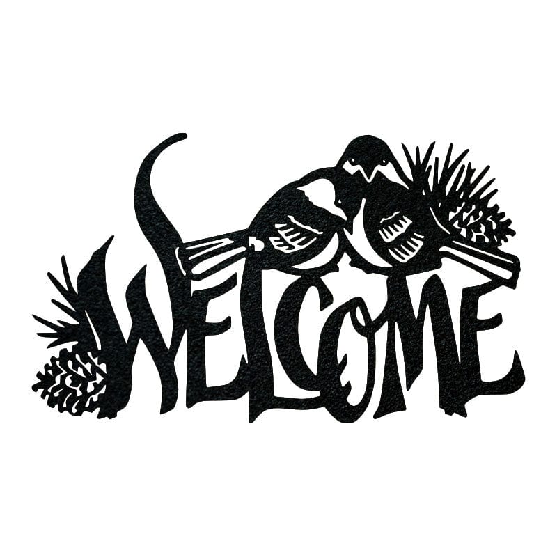 Two Birds Welcome - Metal Sign