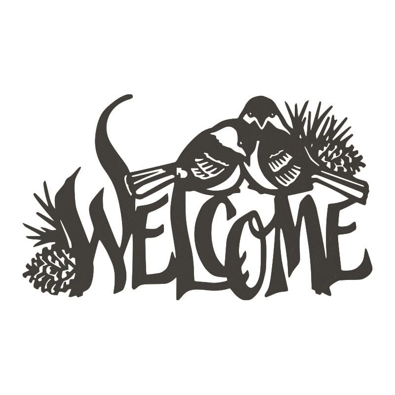 Two Birds Welcome - Metal Sign