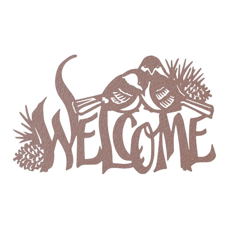 Two Birds Welcome - Metal Sign