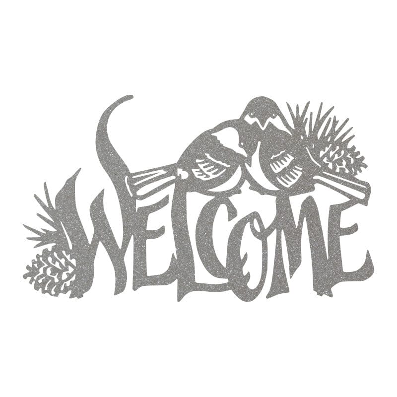 Two Birds Welcome - Metal Sign