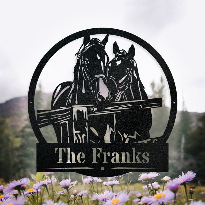 Two Horses Fence Monogram