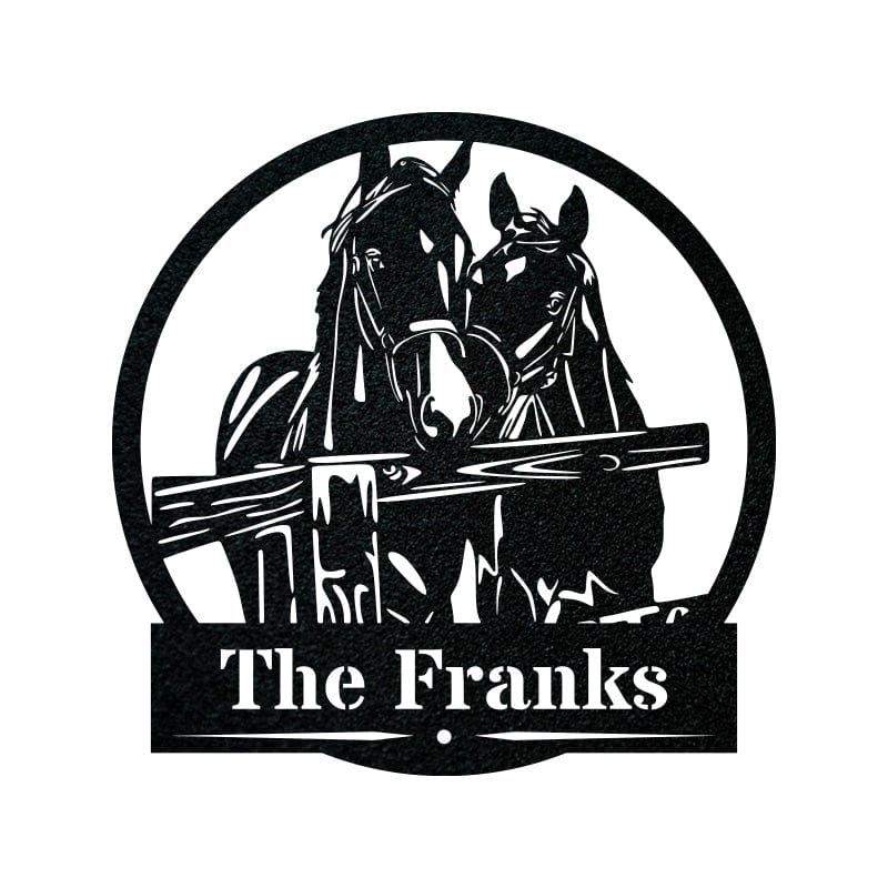 Two Horses Fence Monogram