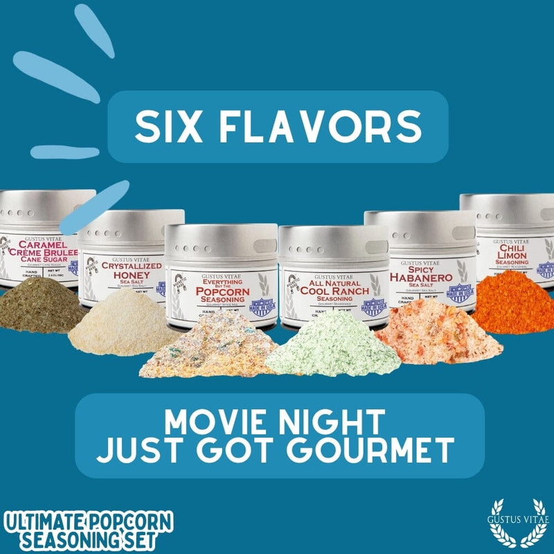 Ultimate Popcorn Seasoning Set - Six Pack Collections & Gift Sets Gustus Vitae
