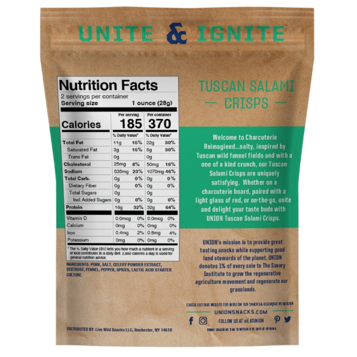 Tuscan Salami Crisps Bags 12 x 2.0oz by Farm2Me