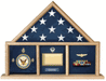 Oak 3 X 5 flag memorial case., , The Military Gift Store, Flag Display Cases For 3'X5' Flag