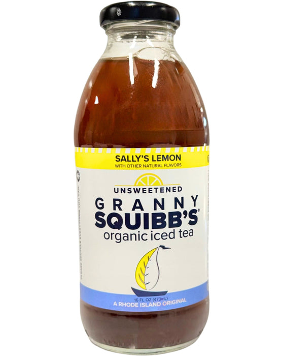 Granny Squibbs Sally's Lemon Unsweetened Organic Iced Tea - 12 Bottles x 16oz case by Farm2Me