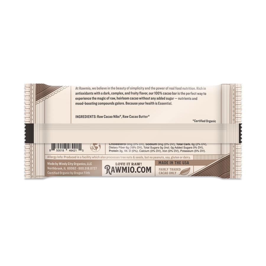 Essential Dark Chocolate Bar - 100% Cacao
