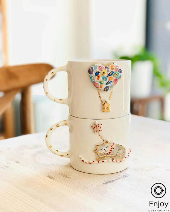 Handmade 'Up' Movie Ceramic Coffee Mug - 10 Oz Disney Pixar Inspired Coffee Cup