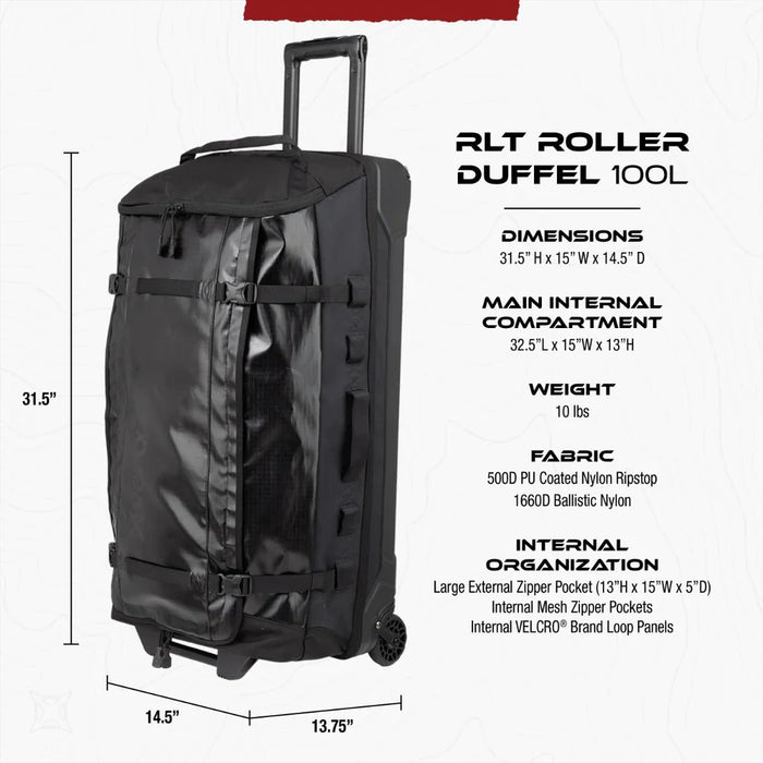 Vertx RLT 100L Duffel Bag | Large 100L Rolling Gear Bag | Keeps Gear Dry & Easy to Organize