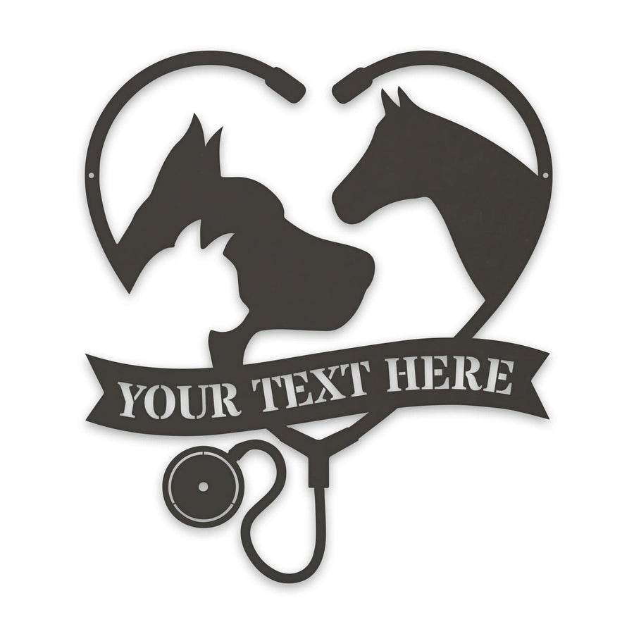 Veterinarian Personalized Metal Sign, Animal Clinic Steel Art