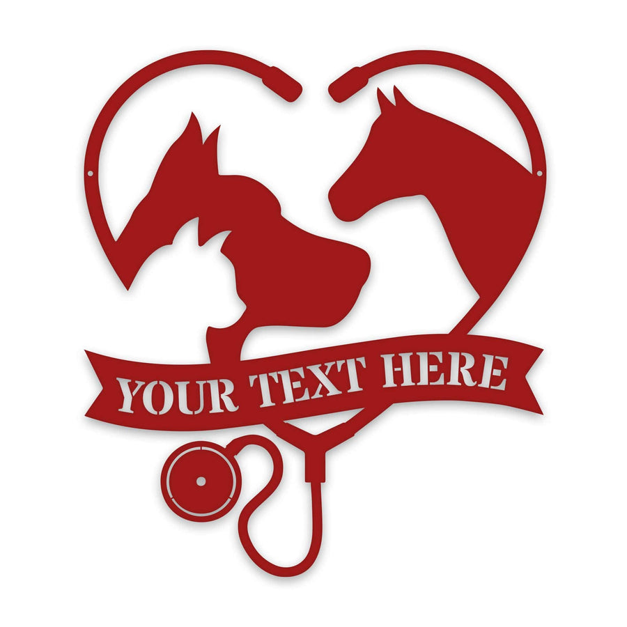 Veterinarian Personalized Metal Sign, Animal Clinic Steel Art