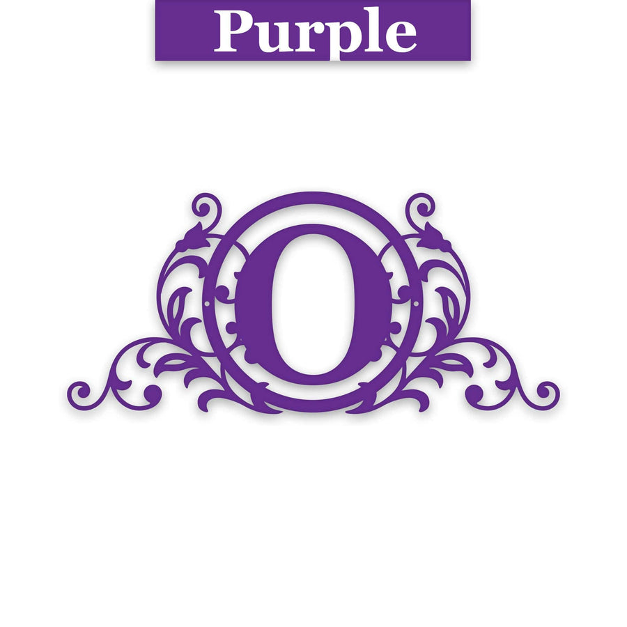 Vine and Circle Metal Monogram Sign