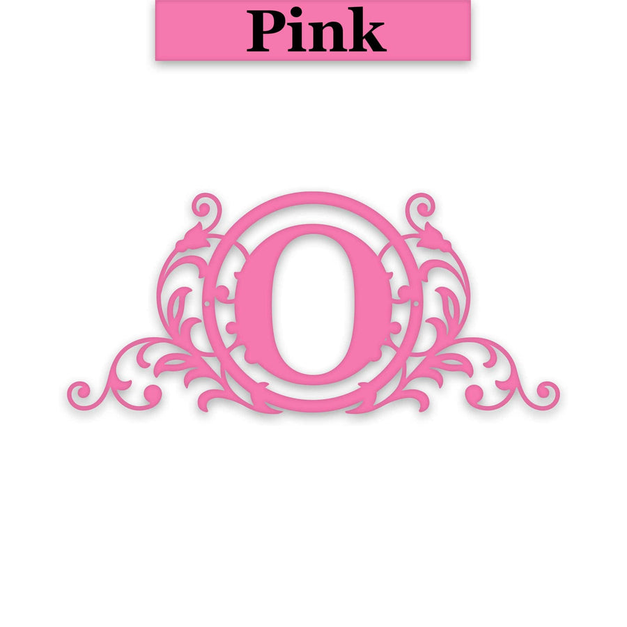 Vine and Circle Metal Monogram Sign