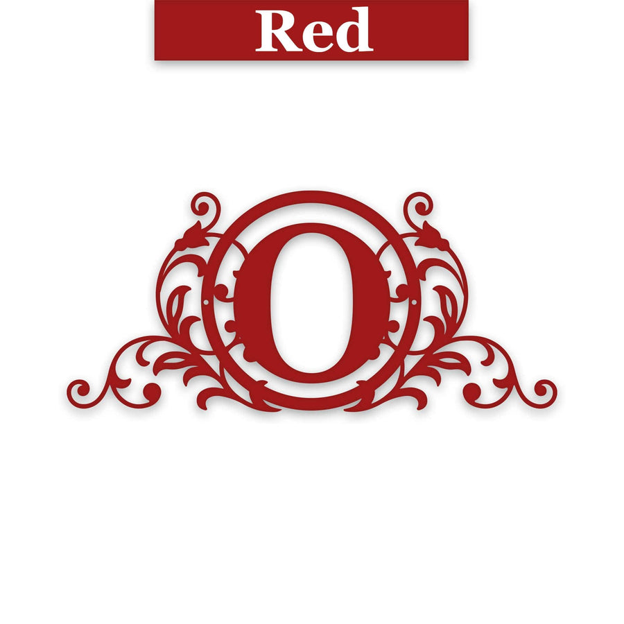 Vine and Circle Metal Monogram Sign