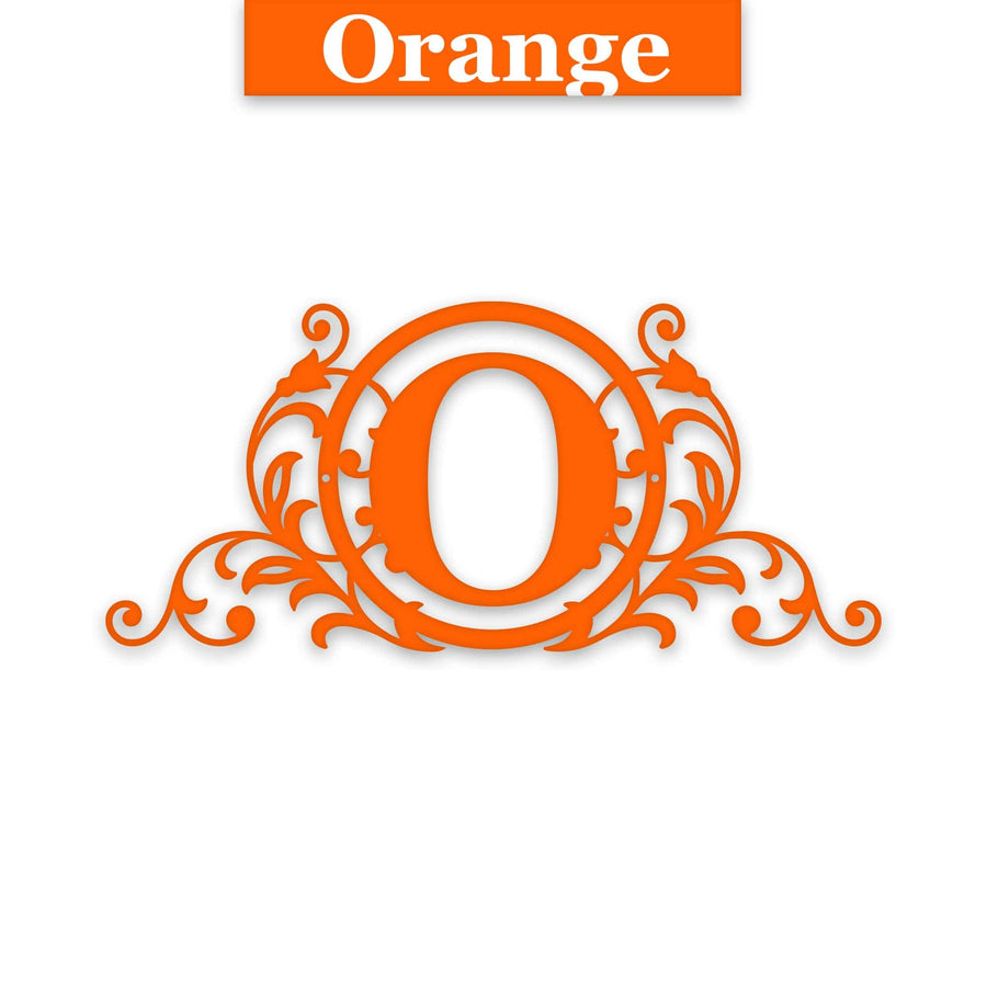 Vine and Circle Metal Monogram Sign