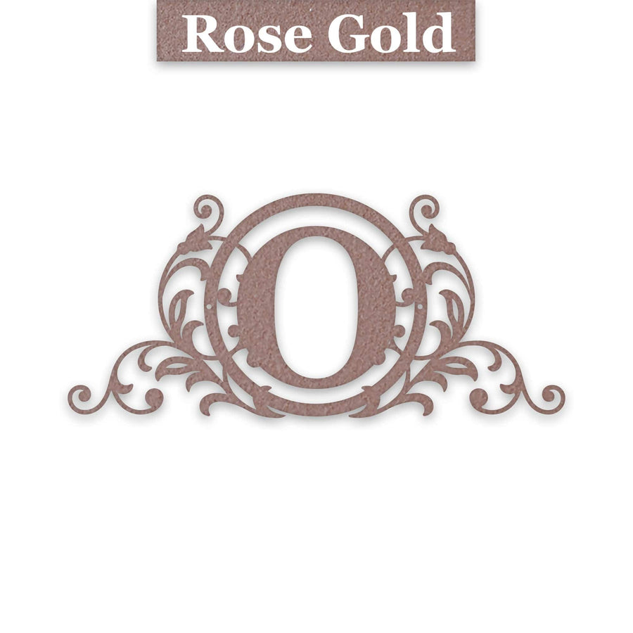 Vine and Circle Metal Monogram Sign