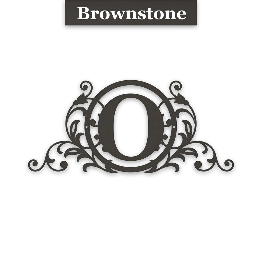 Vine and Circle Metal Monogram Sign