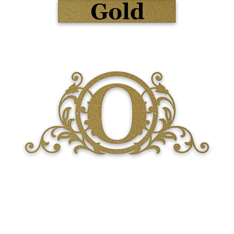 Vine and Circle Metal Monogram Sign