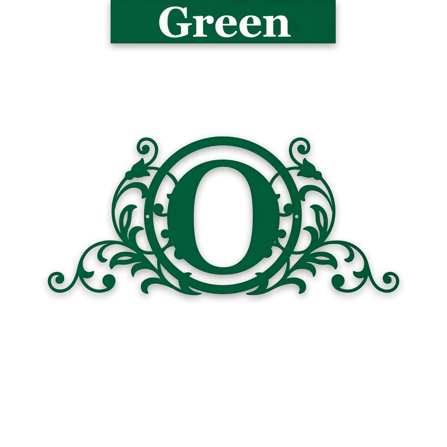 Vine and Circle Metal Monogram Sign