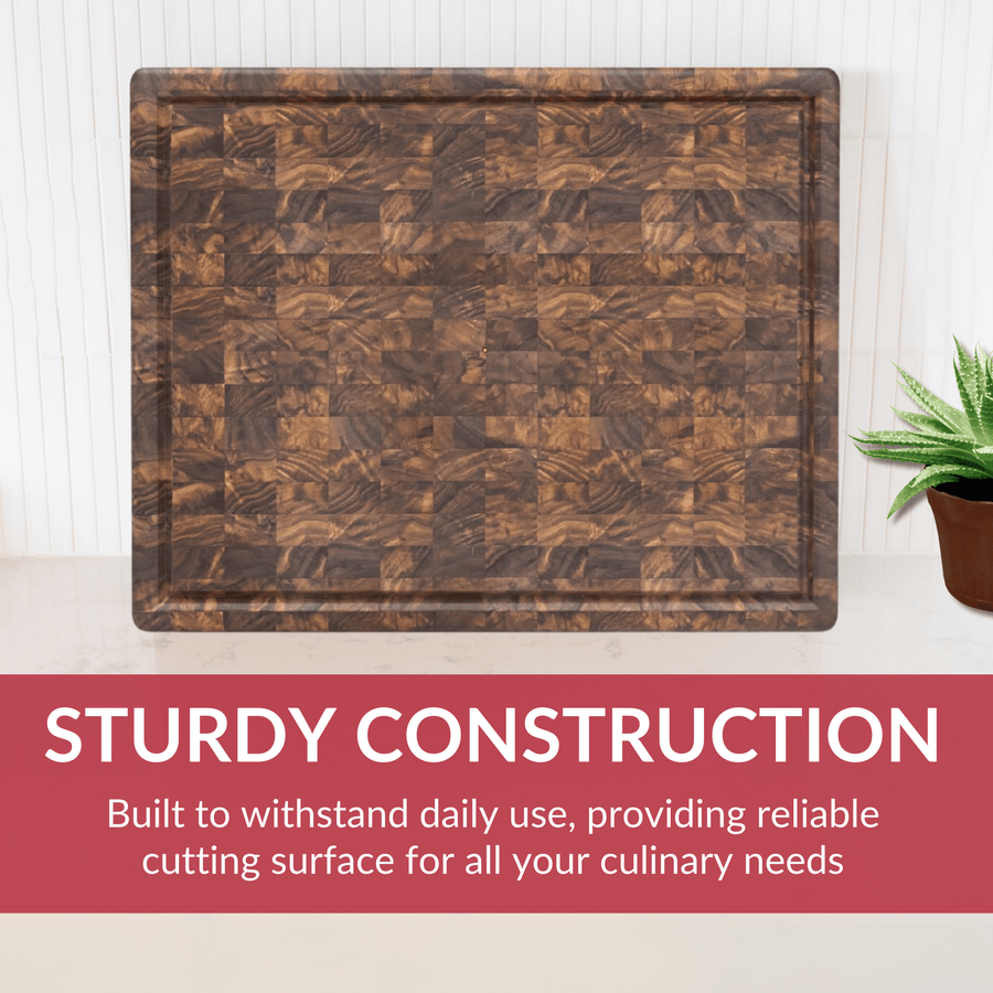 Extra Large Walnut Wood End Grain Butcher Block Cutting Board with Juice Groove