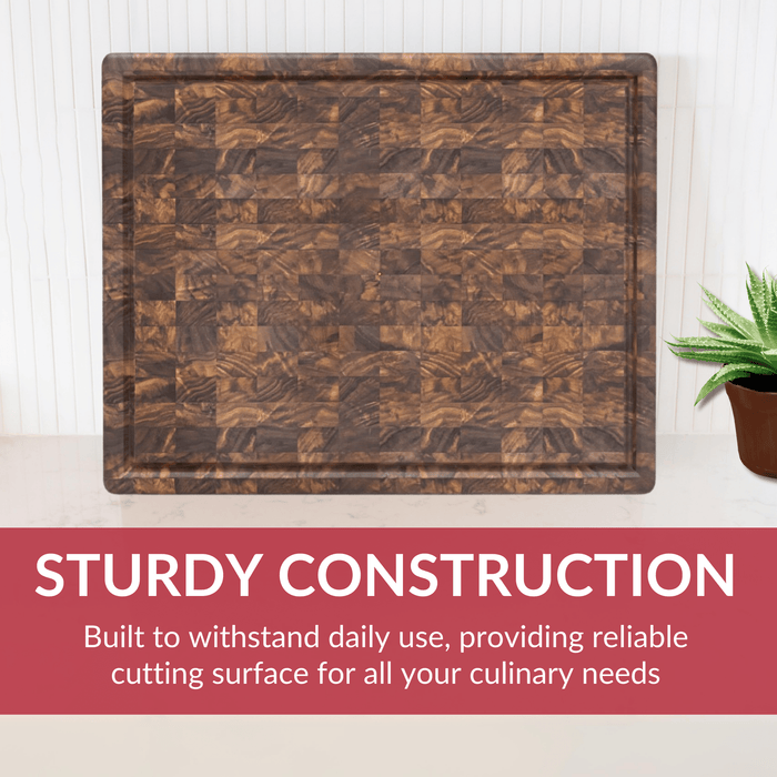 Extra Large Walnut Wood End Grain Butcher Block Cutting Board with Juice Groove