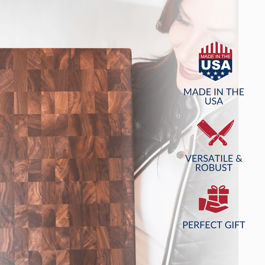 Extra Large Walnut Wood End Grain Cutting Board
