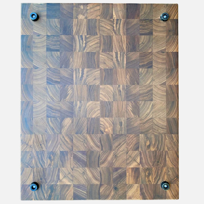 Virginia Boys Kitchens Extra Large Walnut Wood End Grain Cutting Board with Feet Cutting Board