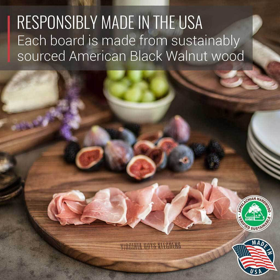 Large Round Walnut Charcuterie Board — Virginia Boys Kitchens