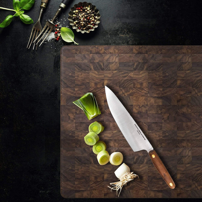 Virginia Boys Kitchens Cutting Board 20 x 15 Extra Large End Grain Walnut Wood Cutting Board - ChessMaster Pattern